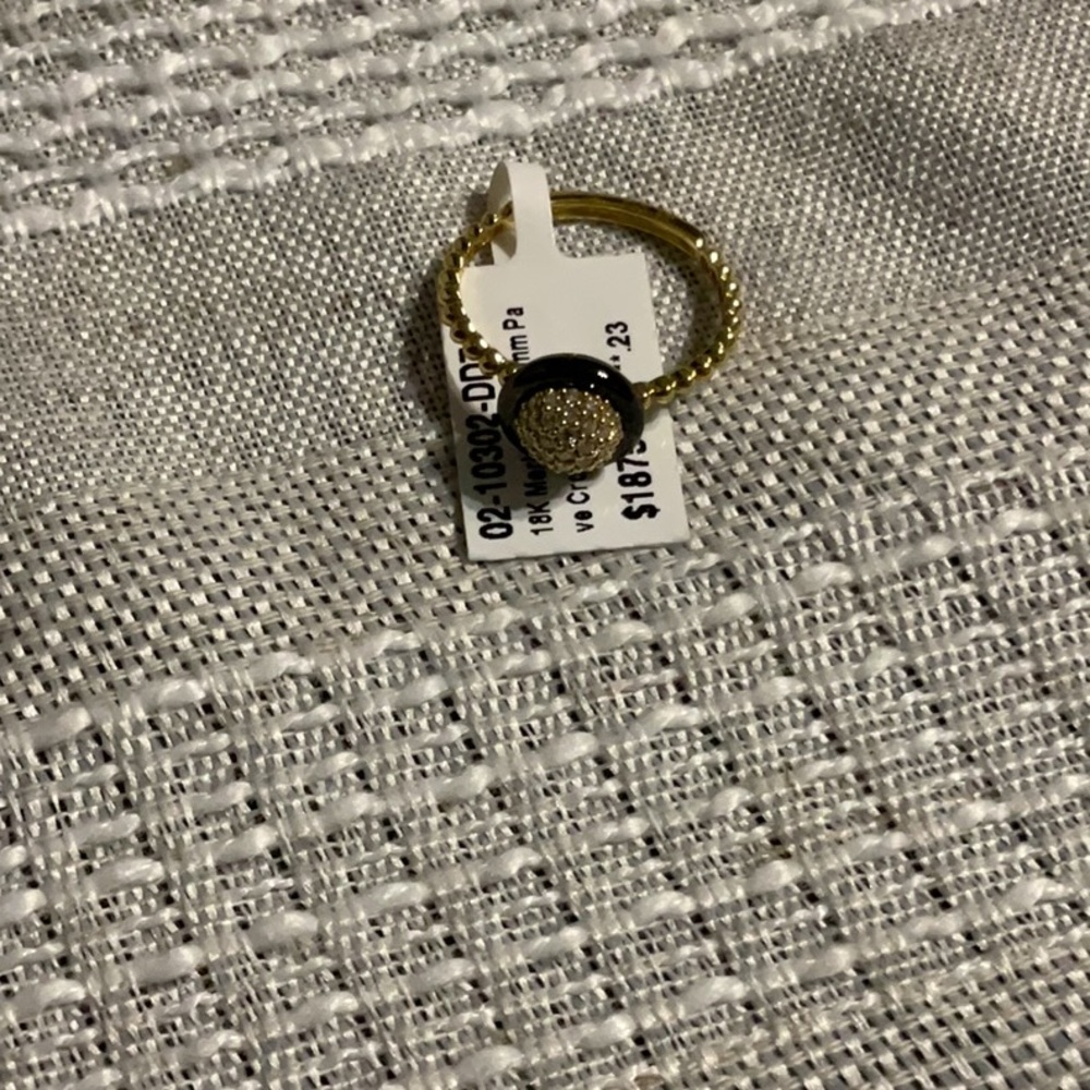 LAGOS Elegant18k Gold and Black Ring with diamonds